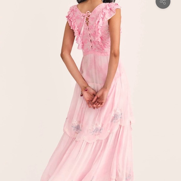 NWT Loveshackfancy Chantelle Misted Lily Maxi Dress - Picture 2 of 3